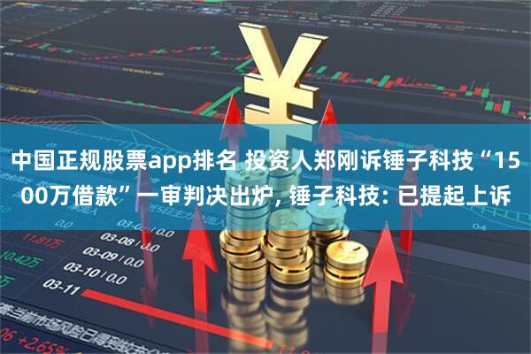 中国正规股票app排名 投资人郑刚诉锤子科技“1500万借款”一审判决出炉, 锤子科技: 已提起上诉
