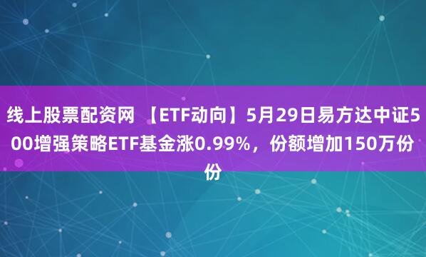 线上股票配资网 【ETF动向】5月29日易方达中证500增强策略ETF基金涨0.99%，份额增加150万份