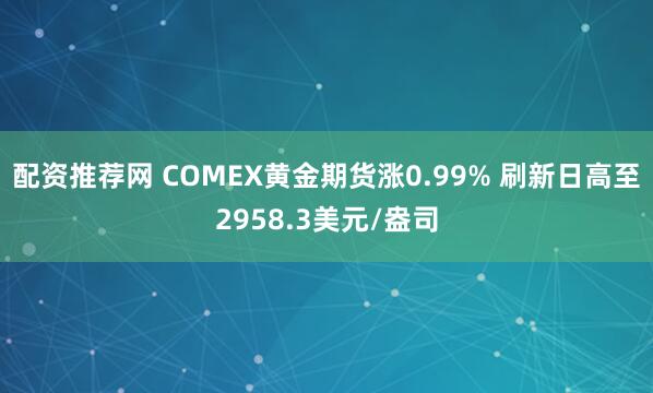 配资推荐网 COMEX黄金期货涨0.99% 刷新日高至2958.3美元/盎司